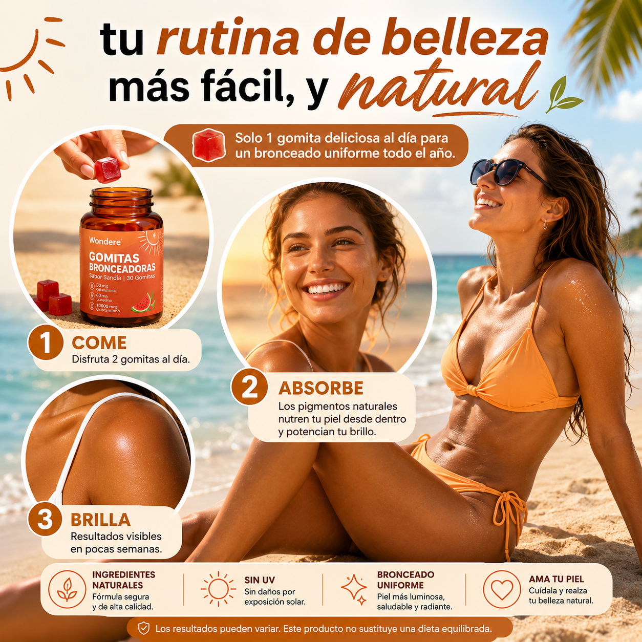Wondere™ Gomitas autobronceadoras