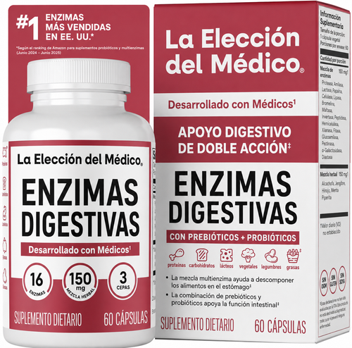Complejo Digestivo 3 en 1 enzimas prebióticos y probióticos