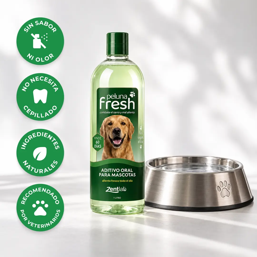 Peluna Fresh — Aditivo oral en agua para perros (botella 1 L, rinde ~60 días).