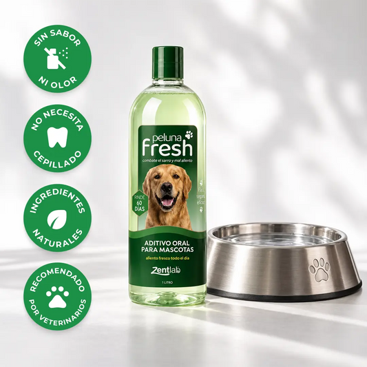 Peluna Fresh — Aditivo oral en agua para perros (botella 1 L, rinde ~60 días).