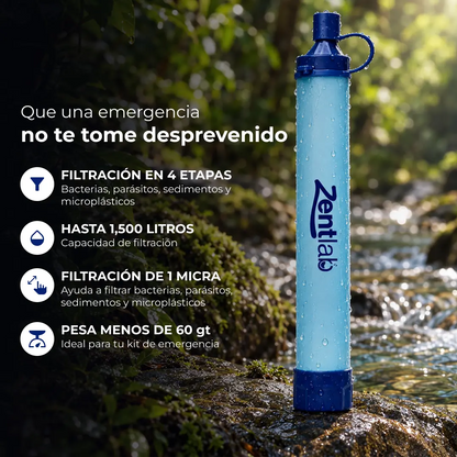 Zentlab | Filtro de Agua de Emergencia sin Luz ni Pilas