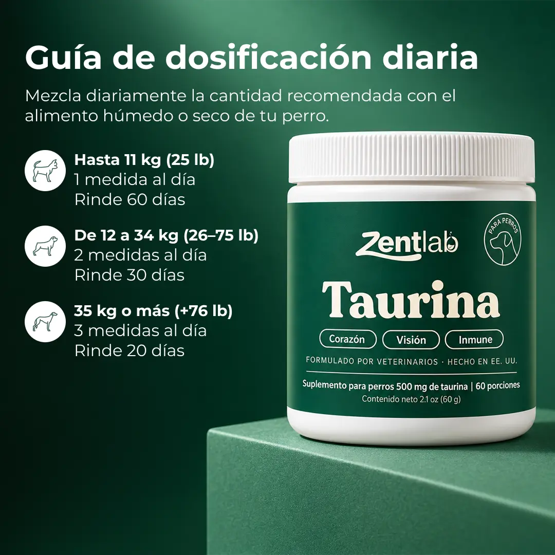Zentlab | Taurina 500mg Cardioprotectora para Perros