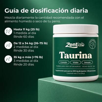 Zentlab | Taurina 500mg Cardioprotectora para Perros