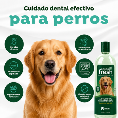 Peluna Fresh — Aditivo oral en agua para perros (botella 1 L, rinde ~60 días).